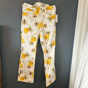 High-Rise Bootcut Lemon Floral Pants